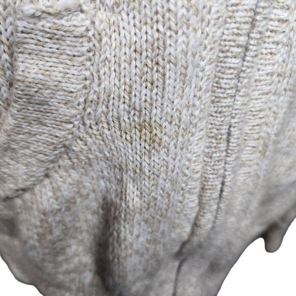 Vintage 80s Artesanias Peru Alpaca Zip Up Cardigan Sweater Womens Size L Brown - Picture 2 of 8